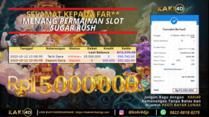 Bukti Kemenangan di SUGAR RUSH Rp.15 Juta