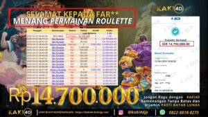 Bukti Kemenangan di ROULETTE Tanggal 13 Oktober 2023