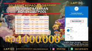 Bukti Kemenangan Member KAKI4D di HK POOL Rp 4Juta Tanggal 17 Nov 2023