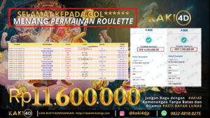 Bukti Kemenangan Member KAKI4D di ROULETTE Rp.14 Juta Tanggal 13 Oktober 2023