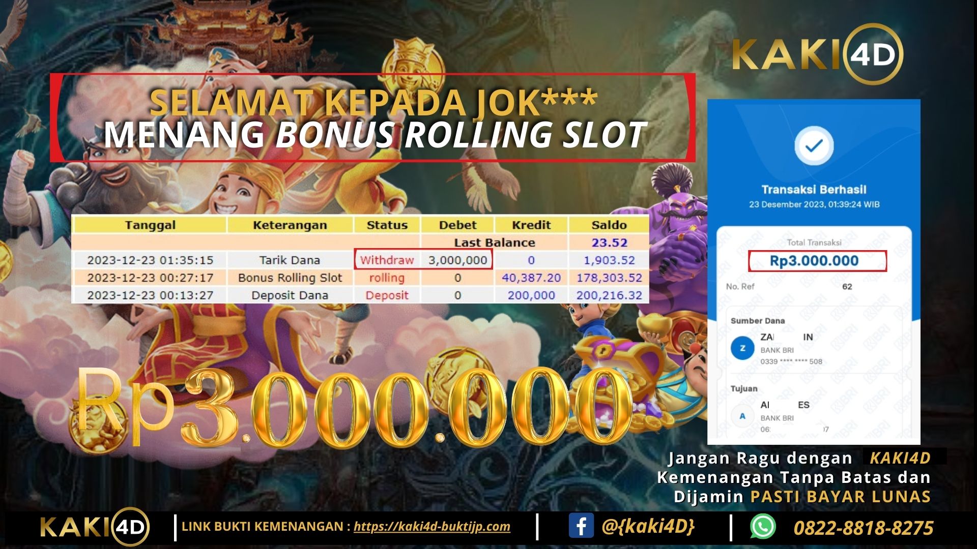 KAKI4DJP BUKTI KEMENANGAN