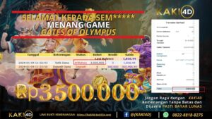 BUKTI KEMENANGAN MEMBER DI KAKI4D