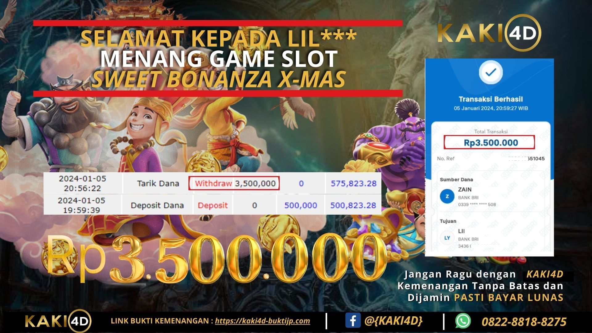 BUKTI KEMENANGAN MEMBER KAKI4D