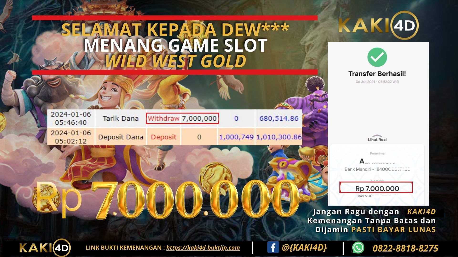 BUKTI KEMENANGAN MEMBER KAKI4D